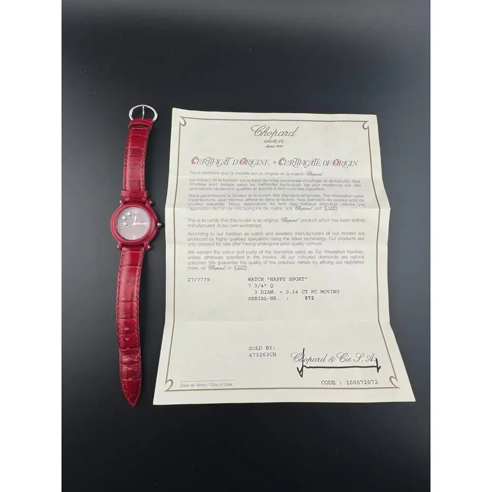 Chopard Be Happy 27/7779 Red Floating Diamond Watch